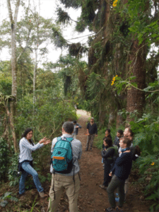 In a post-workshop field trip, participants learn about a ecological restoration project in the Ecuadorian Chocó (Photo: Kenneth Young)