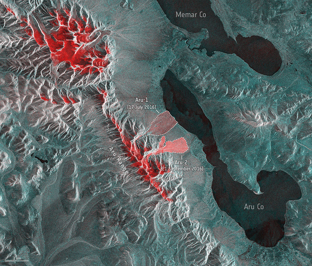 Glacier avalanches in Tibet s Aru mountain range pillars