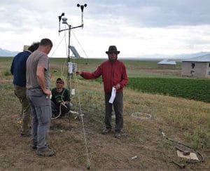 Figure 7. Installing a climate station in the Alai Valley. Photo: Tobias Kraudzun.