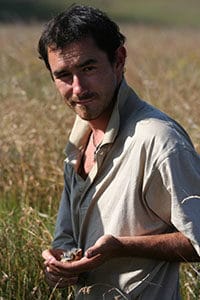 Ian Little working in the field